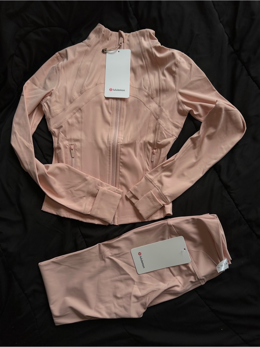 lululemon athletica Soft Blush Pink Jacket & Legging Set
